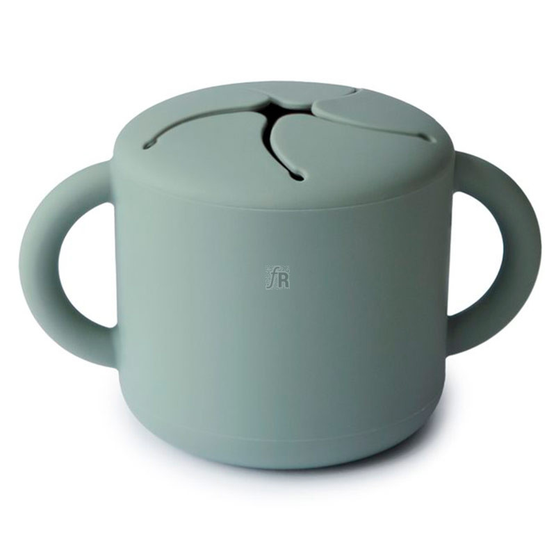 Mushie Taza Snack Silicona Cambridge Blue