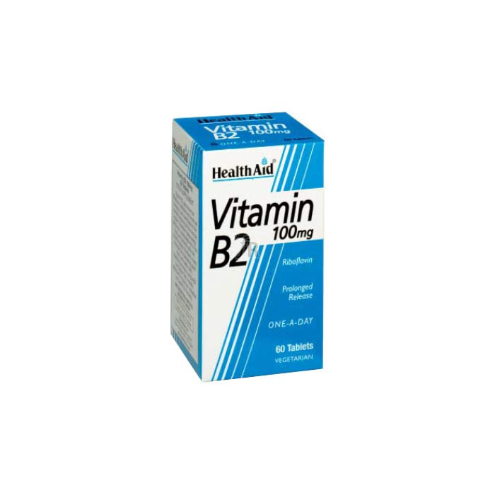 Vitamina B2 (Riboflavina) 100 mg 60 Comprimidos - Health Aid