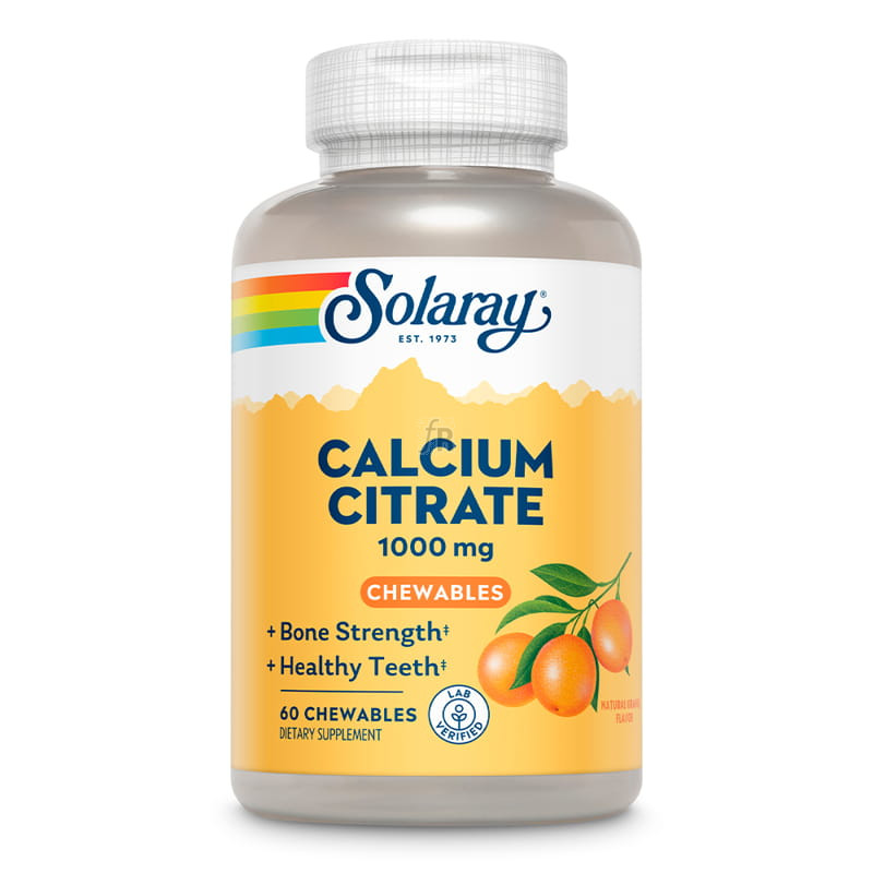 Solaray Calcio Citrato 1000Mg. Sabor Naranja 60 ComprimidosMast.