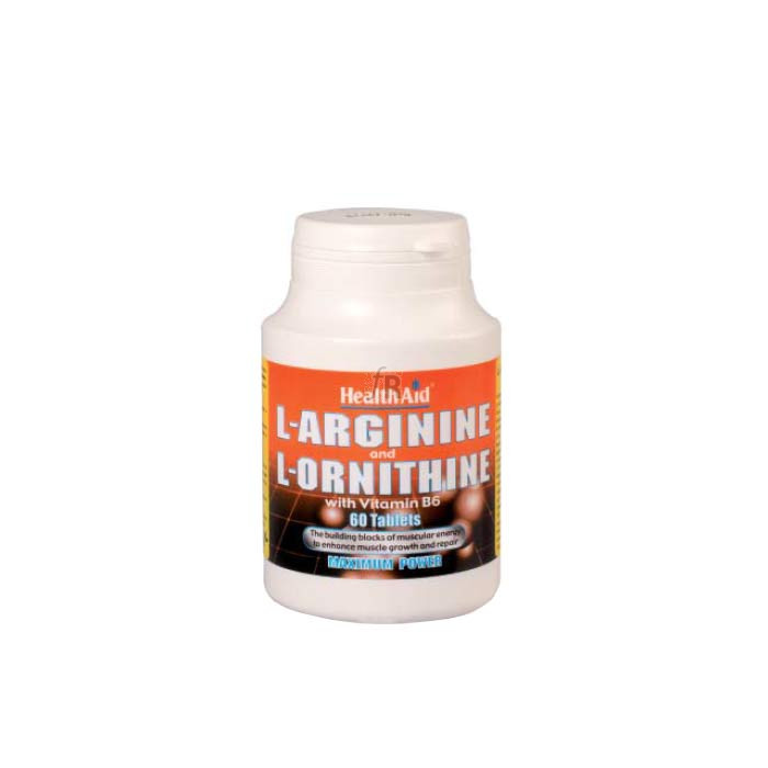 L-Arginina/L-Ornitina 600 mg/300 mg 60 Comprimidos - Health Aid