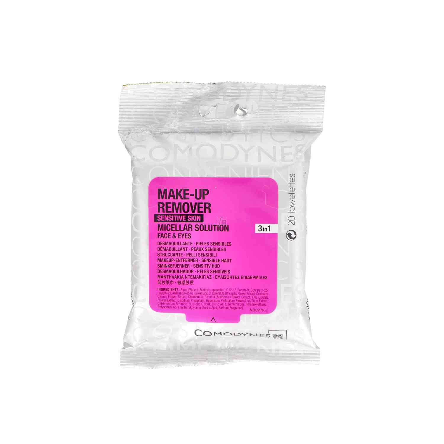 Comodynes Micelar Clean Face Sensitive Skin Eyes 20 Toallitas