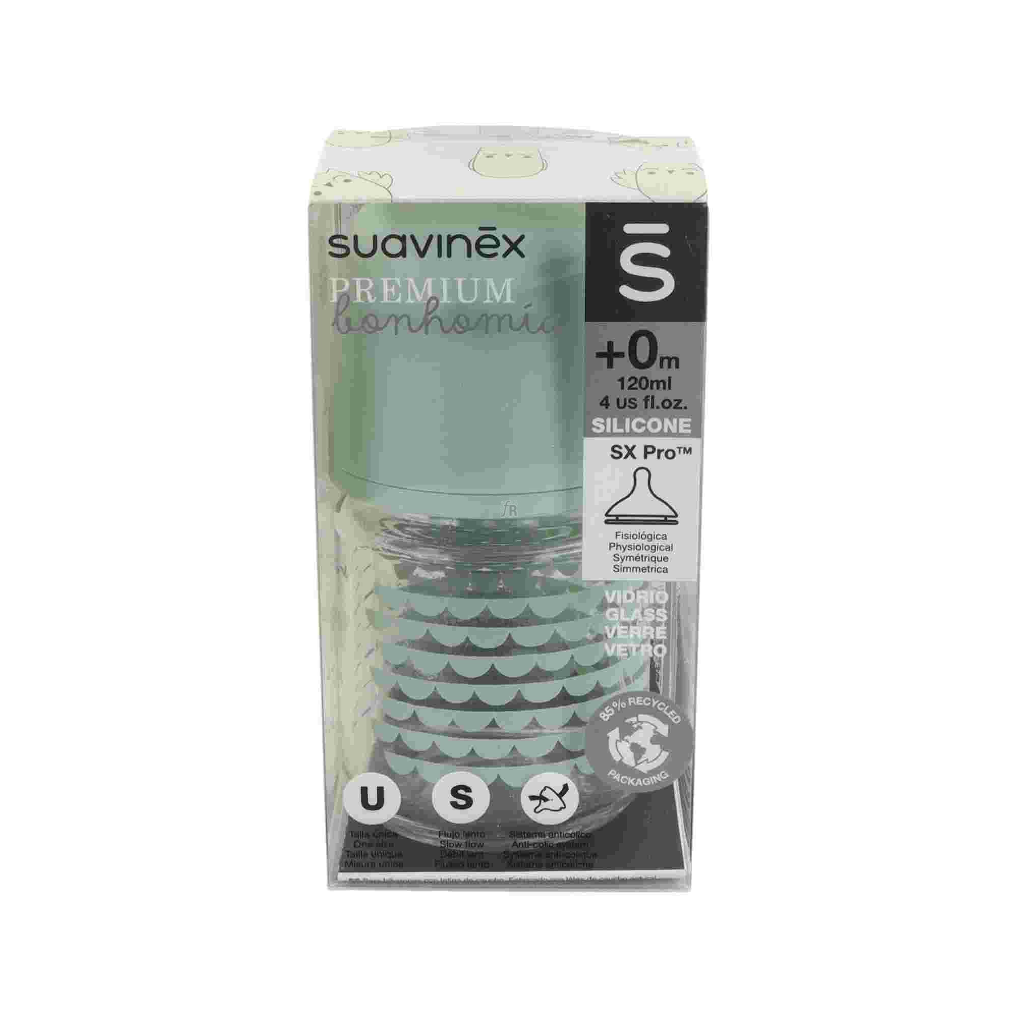 Biberon Suavinex Ba Cristal Tet Sil 3 Pos 120 Ml