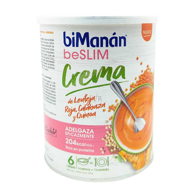 Bimanan beSLIM Crema de Lentejas Rojas, Calabaza y Quinoa, 6 cremas