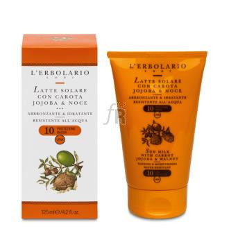 L“Erbolario Solar Leche Zanahoria Y Jojoba Spf10 125Ml.
