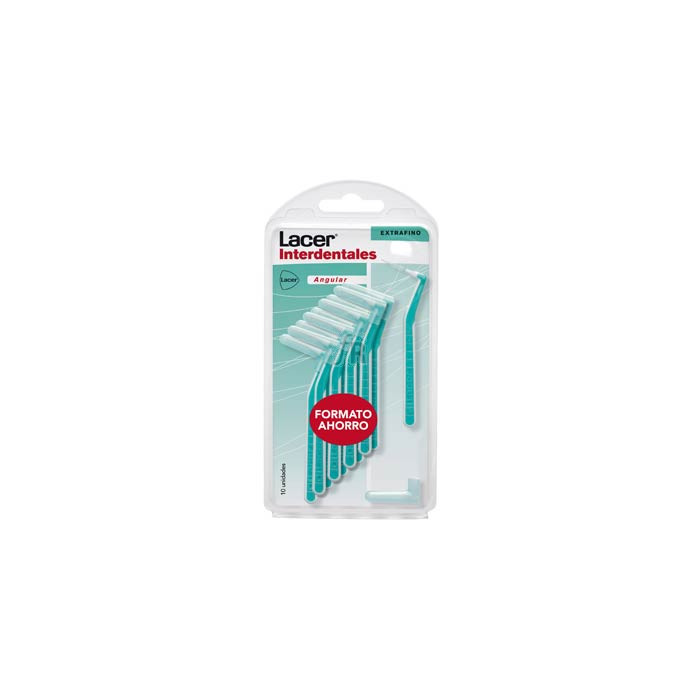 Interdental Angular Extrafino 10 Unidades (Verde) Ahorro Lacer