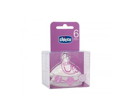 Chicco Tetina Boca Ancha Silicona Papilla 6M+ 2 U - Farmacia Ribera