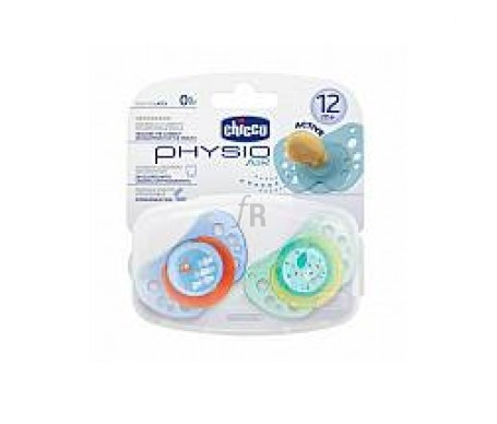 Chicco Chupete Physio Air Azul Caucho 12 Meses+ 2 Unidades - Farmacia Ribera