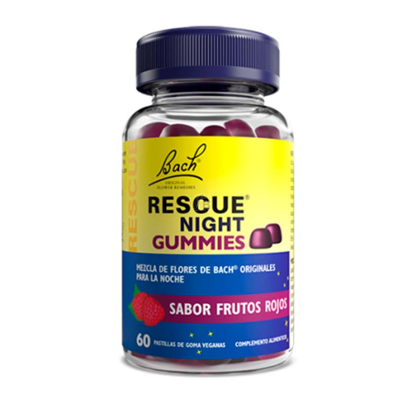  bach rescue night gummies 60 past goma sabor frutos rojos