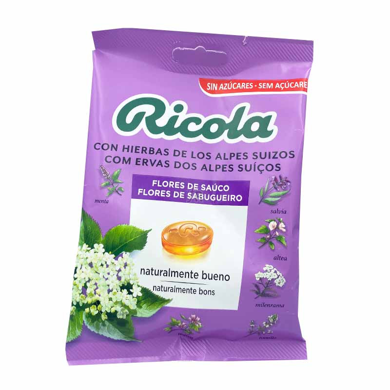 	 Riccola Caramelos Sabor Flores de Sauco 70 Gr