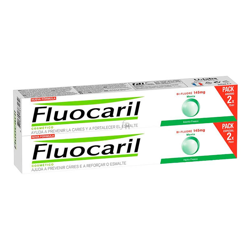 Fluocaril Bi-Fluore 145 Mg 2 Tubos 75 Ml Sabor Menta
