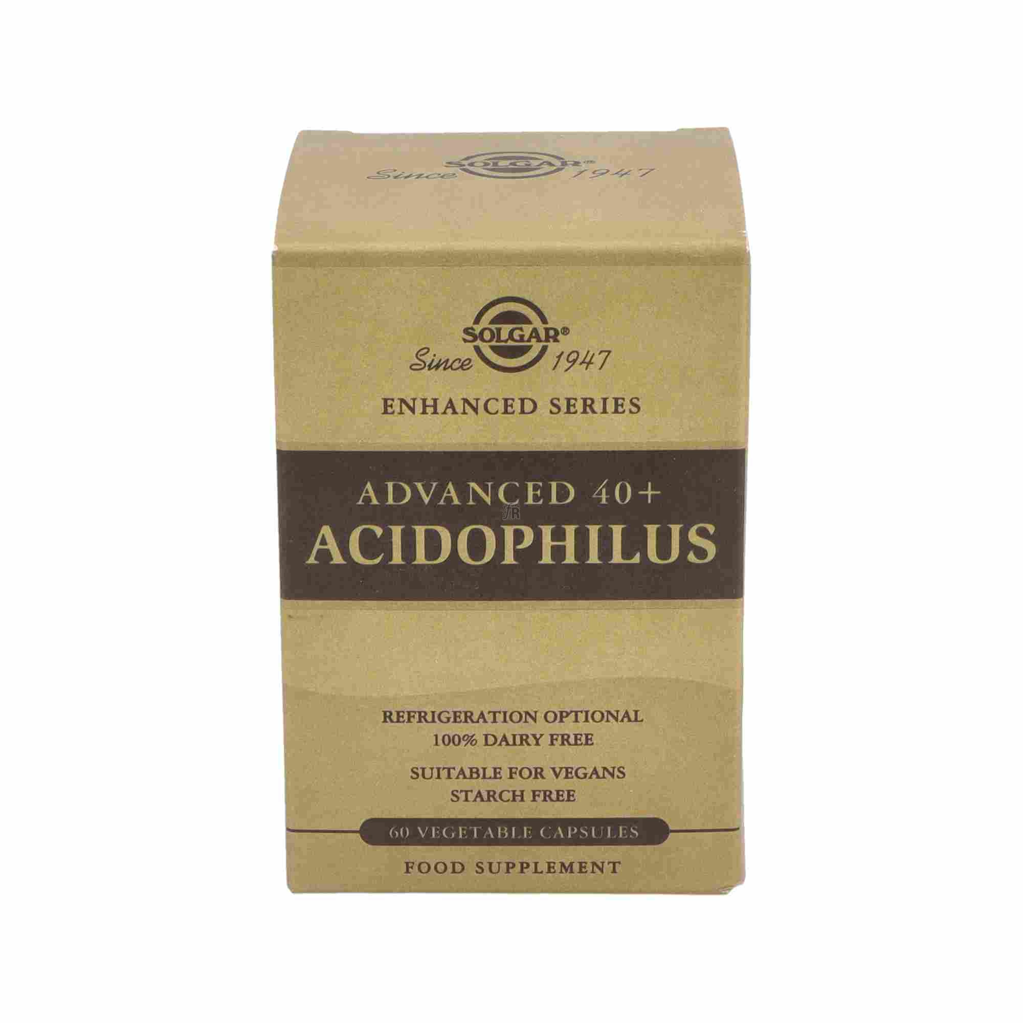 Solgar 40 Plus Acidophilus Avanzado 60 Cápsulas Vegetales
