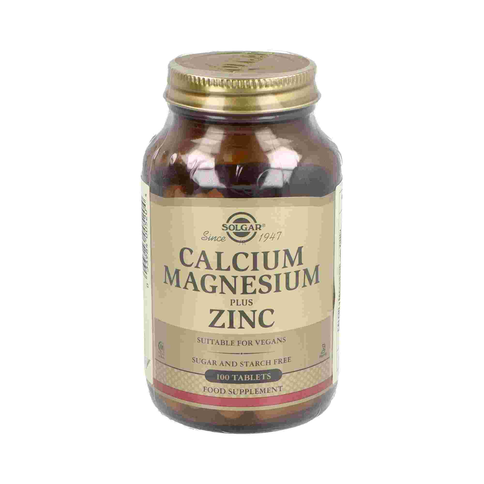 Solgar Calcio/Magnesio+Zinc 100 Comprimidos
