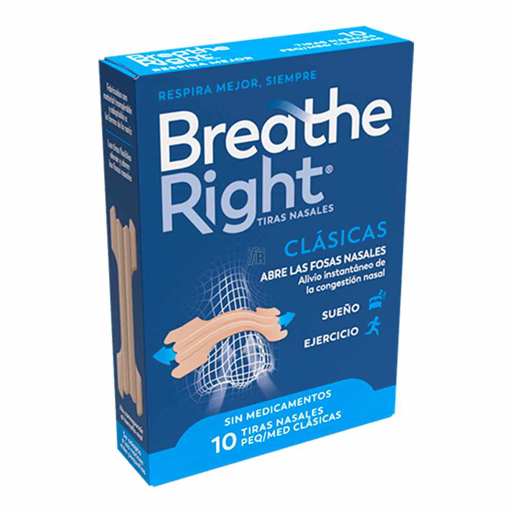 Tiras Nasales Breathe Right 10 Unidades Pequeñas