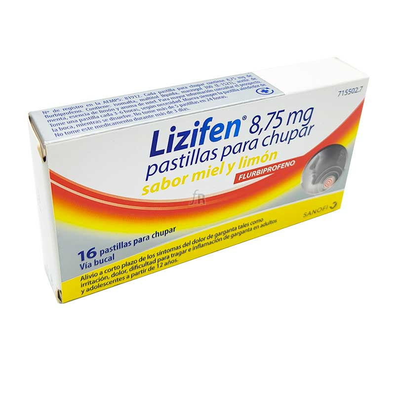 Lizifen 8,75 Mg 16 Pastillas Para Chupar (Sabor Miel Y Limón)