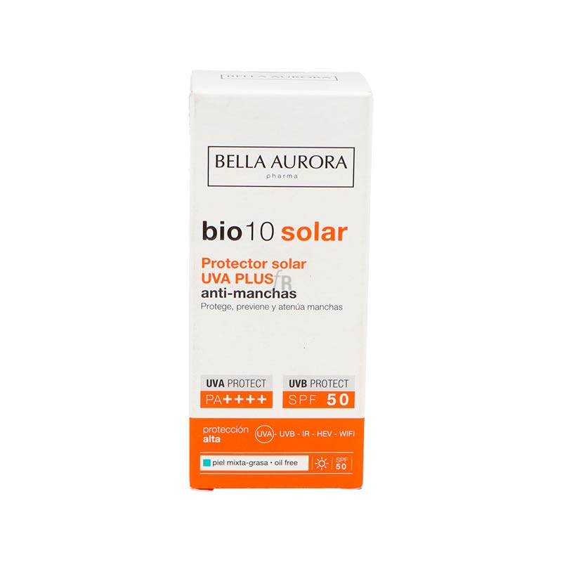 Bella Aurora Bio10 Solar Protector Solar Uva Plus Antimanchas Piel Mixta Grasa 1 Envase 50 Ml