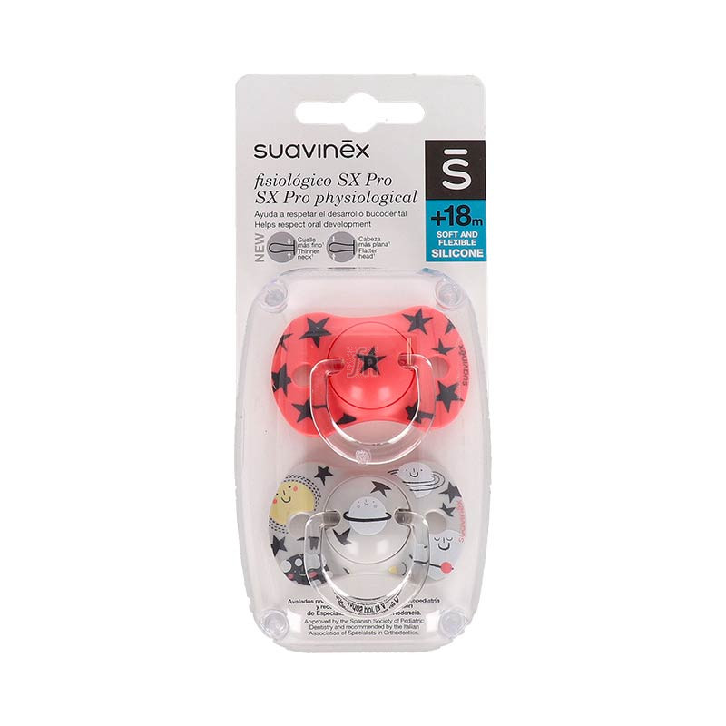Chupete Silicona Fisiologico Suavinex + 18 Meses 2 Unidades
