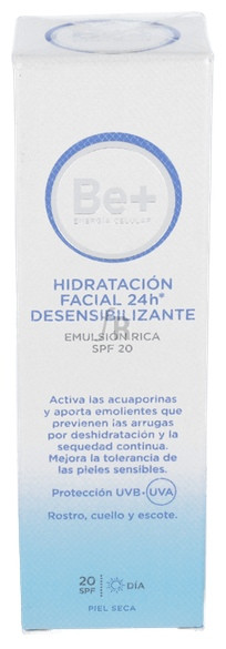 Be+ Emulsion 24H Facial Piel Seca Spf20 50 Ml - Farmacia Ribera