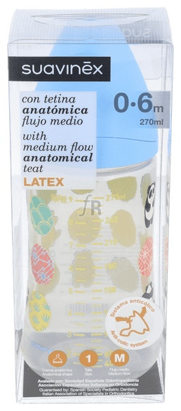 Biberon Suavinex Boca Ancha Latex 0/6 270 Ml