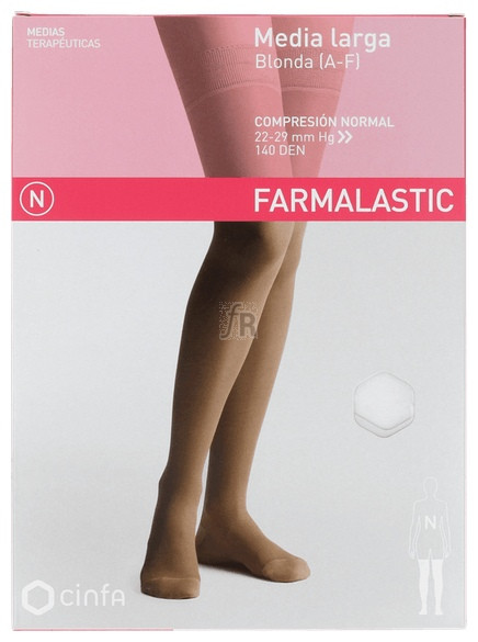 Farmalastic Media Larga Blonda (A-F) Compresión Normal T. Pequeña Blanca - Farmacia Ribera