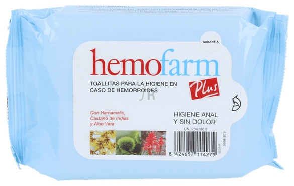 Hemofarm Plus Hemorroides 40Toallitas