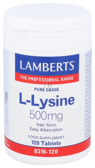 Lamberts L-Lisina 500 Mg 120 Tabletas  Lamberts L-Lisina 500 Mg 120 Tabletas