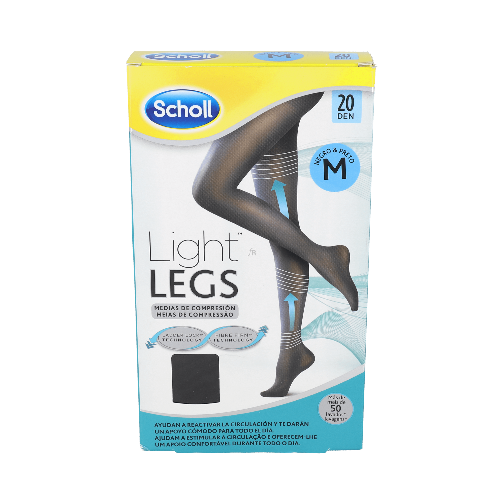 Panty Scholl Light Legs 20 Den Negro M
