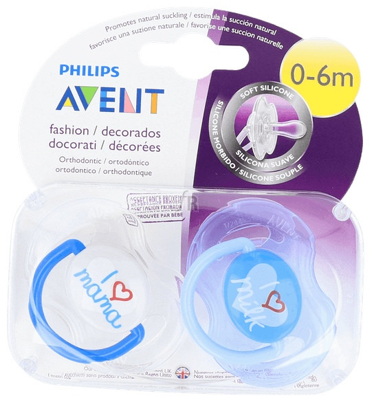 Philips Avent Chupete Mini Silicona Textos 0 - 6 M 1U - Varios