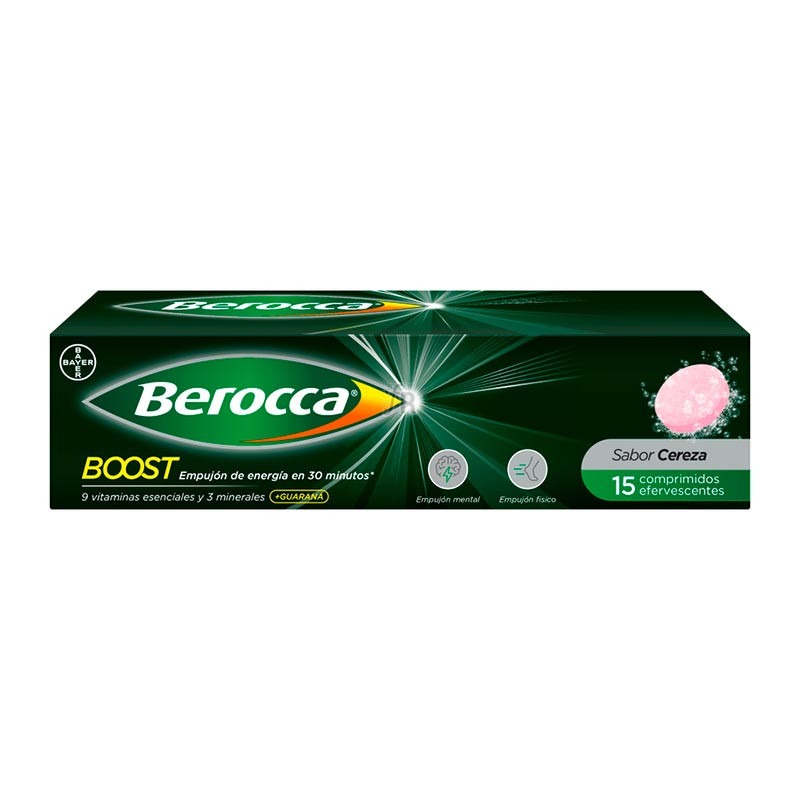 Berocca Boost Guaraná Vitaminas Rendimiento 15 Comprimidos Efervescentes