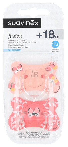 Suavinex Chupete Silicona Talla Anatomica Fusion + 18 M 2 U - Farmacia Ribera