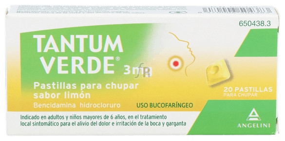 Tantum Verde (3 Mg 20 Pastillas Para Chupar Limon) - Angelini