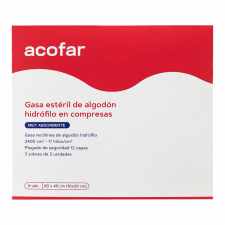 Gasa Esteril Algodon Hidrofilocompresas Acofar 60 X40 6 U