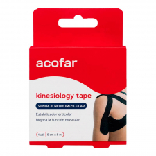 Acofar Kinesiology Tape Vendaje 1 Unidad 5 M X 5 Cm Color Negro